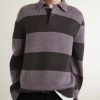Striped Wool Polo Sweater - FR Striped Wool Polo Sweater - FR