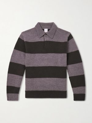 Striped Wool Polo Sweater Striped Wool Polo Sweater