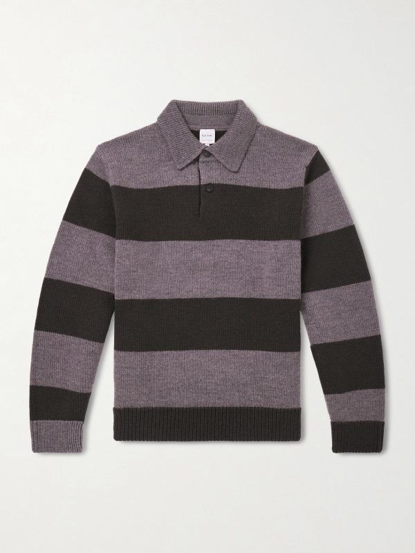 Striped Wool Polo Sweater Striped Wool Polo Sweater