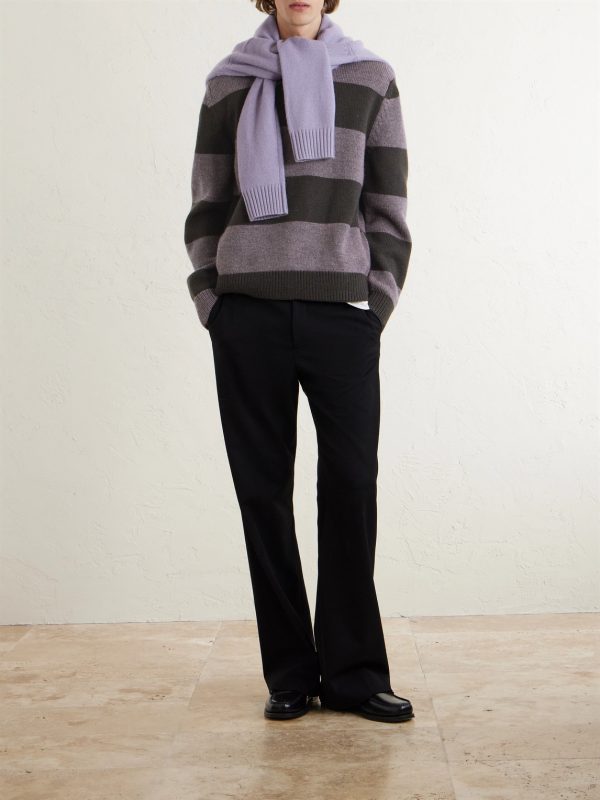 Striped Wool Polo Sweater - OU Striped Wool Polo Sweater - OU
