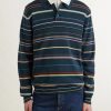 Striped Merino Wool Polo Sweater - FR Striped Merino Wool Polo Sweater - FR
