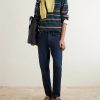 Striped Merino Wool Polo Sweater - OU Striped Merino Wool Polo Sweater - OU