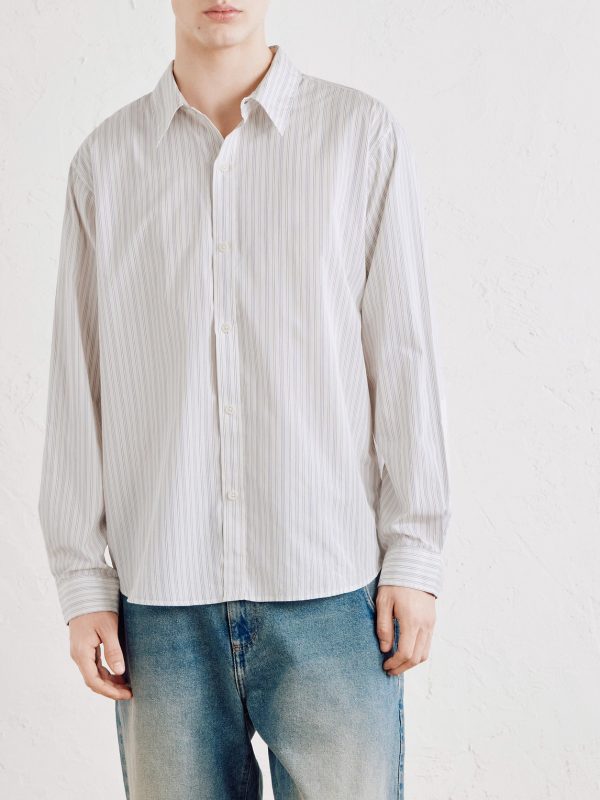 Evening Striped Cotton-Poplin Shirt - FR