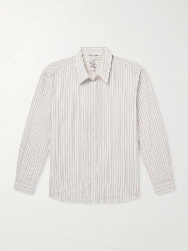 Evening Striped Cotton-Poplin Shirt