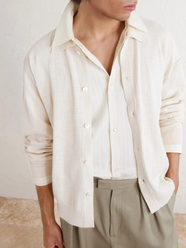 Formal Cotton and Linen-Blend Cardigan - CU Formal Cotton and Linen-Blend Cardigan - CU