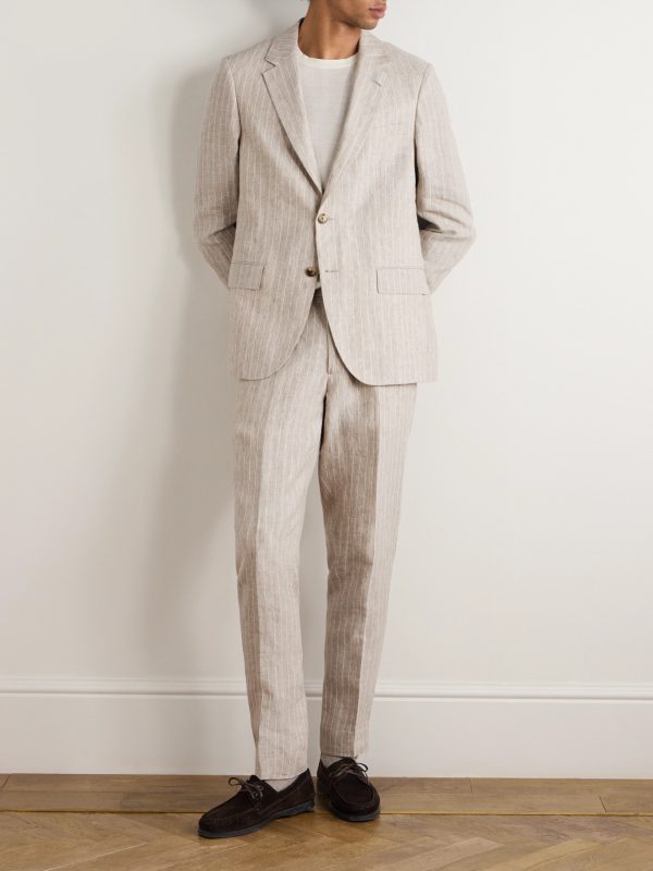 Striped Linen Suit Jacket - OU Striped Linen Suit Jacket - OU