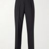 Formal Straight-Leg Pleated Wool Suit Trousers Formal Straight-Leg Pleated Wool Suit Trousers