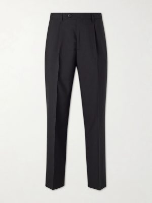 Formal Straight-Leg Pleated Wool Suit Trousers Formal Straight-Leg Pleated Wool Suit Trousers