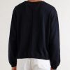 Companion Cropped Cotton and Linen-Blend Sweater - BK Companion Cropped Cotton and Linen-Blend Sweater - BK
