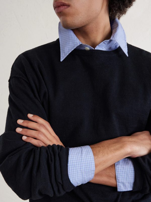 Companion Cropped Cotton and Linen-Blend Sweater - CU Companion Cropped Cotton and Linen-Blend Sweater - CU