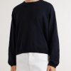 Companion Cropped Cotton and Linen-Blend Sweater - FR Companion Cropped Cotton and Linen-Blend Sweater - FR