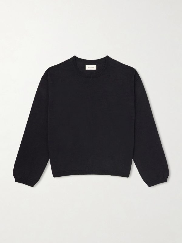 Companion Cropped Cotton and Linen-Blend Sweater Companion Cropped Cotton and Linen-Blend Sweater