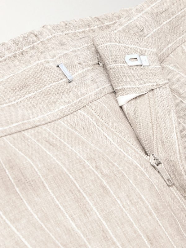 James Straight-Leg Striped Linen Suit Trousers - E1 James Straight-Leg Striped Linen Suit Trousers - E1