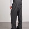 Straight-Leg Pleated Wool Trousers - BK Straight-Leg Pleated Wool Trousers - BK