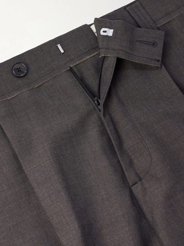 Straight-Leg Pleated Wool Trousers - E1 Straight-Leg Pleated Wool Trousers - E1
