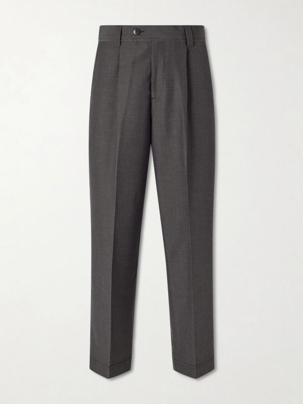 Straight-Leg Pleated Wool Trousers Straight-Leg Pleated Wool Trousers