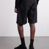 Wide-Leg Wool Shorts - BK Wide-Leg Wool Shorts - BK