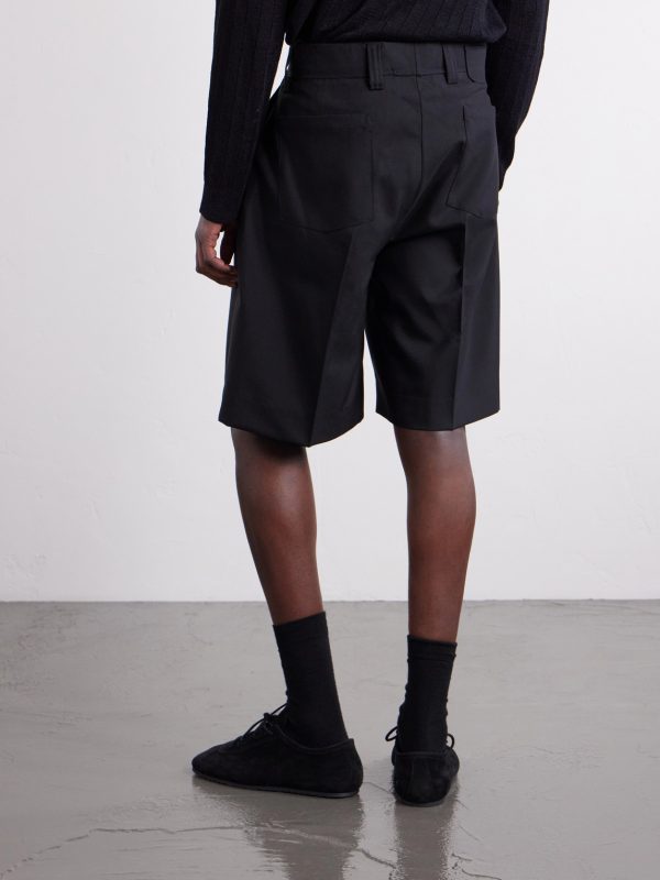 Wide-Leg Wool Shorts - BK Wide-Leg Wool Shorts - BK