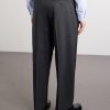 Service Pleated Wool Trousers - BK