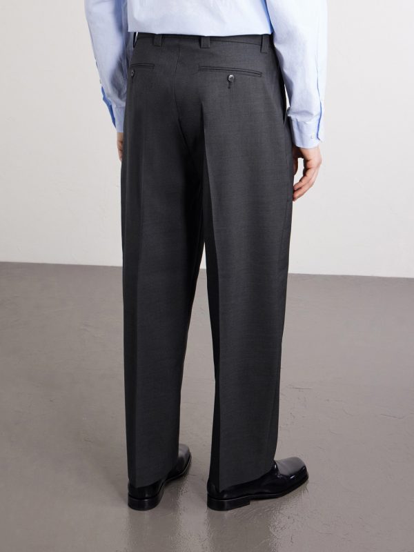 Service Pleated Wool Trousers - BK