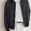Formal Striped Ribbed Cotton Cardigan - CU Formal Striped Ribbed Cotton Cardigan - CU