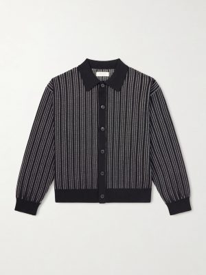 Formal Striped Ribbed Cotton Cardigan Formal Striped Ribbed Cotton Cardigan