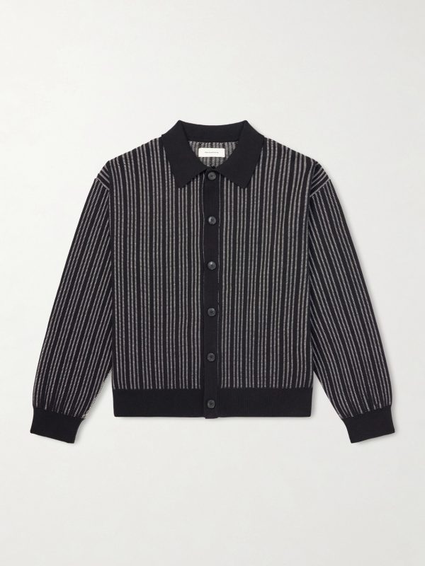 Formal Striped Ribbed Cotton Cardigan Formal Striped Ribbed Cotton Cardigan