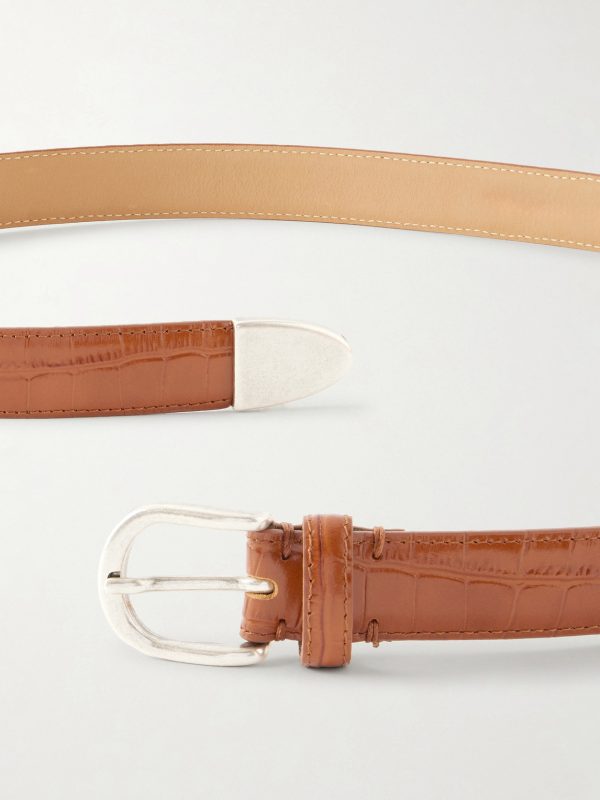 Occasion 2cm Croc-Effect Leather Belt - E1 Occasion 2cm Croc-Effect Leather Belt - E1