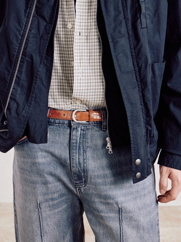 Occasion 2cm Croc-Effect Leather Belt - FR Occasion 2cm Croc-Effect Leather Belt - FR