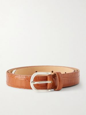 Occasion 2cm Croc-Effect Leather Belt Occasion 2cm Croc-Effect Leather Belt