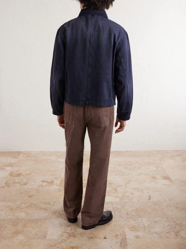 Union Cropped Garment-Dyed Organic Denim Jacket - BK Union Cropped Garment-Dyed Organic Denim Jacket - BK