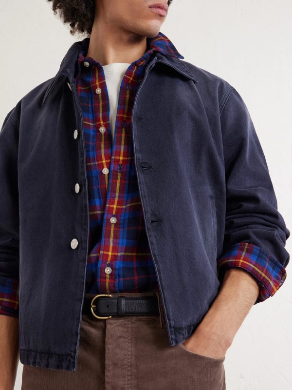 Union Cropped Garment-Dyed Organic Denim Jacket - CU Union Cropped Garment-Dyed Organic Denim Jacket - CU