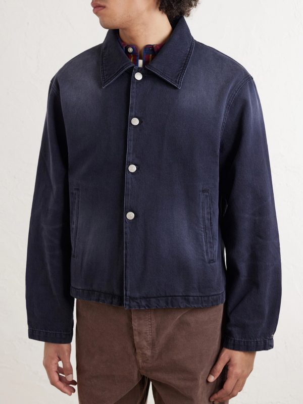 Union Cropped Garment-Dyed Organic Denim Jacket - FR Union Cropped Garment-Dyed Organic Denim Jacket - FR