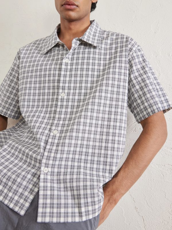 Holiday Checked Textured Cotton-Blend Shirt - CU Holiday Checked Textured Cotton-Blend Shirt - CU