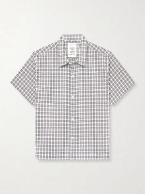 Holiday Checked Textured Cotton-Blend Shirt Holiday Checked Textured Cotton-Blend Shirt