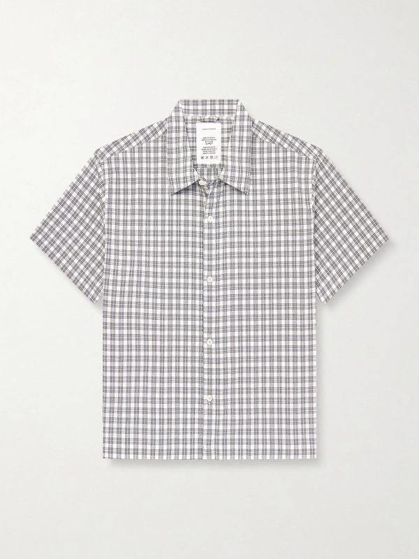 Holiday Checked Textured Cotton-Blend Shirt Holiday Checked Textured Cotton-Blend Shirt
