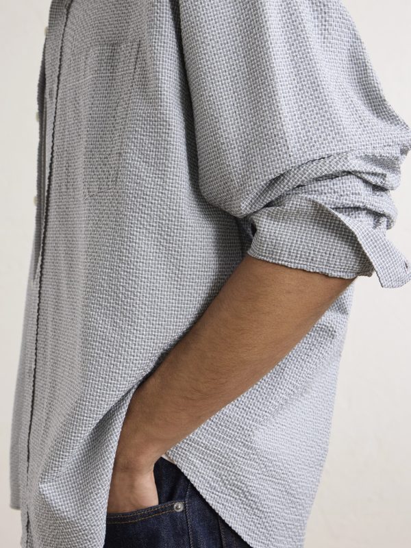 Executive Checked Cotton-Seersucker Shirt - CU Executive Checked Cotton-Seersucker Shirt - CU