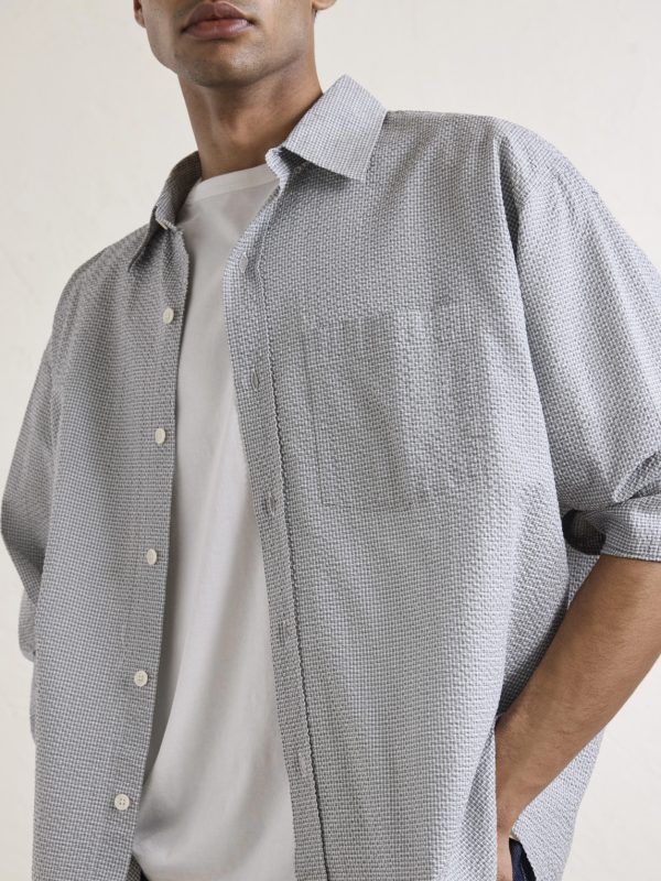 Executive Checked Cotton-Seersucker Shirt - E2 Executive Checked Cotton-Seersucker Shirt - E2