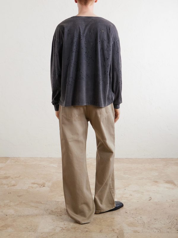 Distressed Organic Cotton-Jersey T-Shirt - BK Distressed Organic Cotton-Jersey T-Shirt - BK