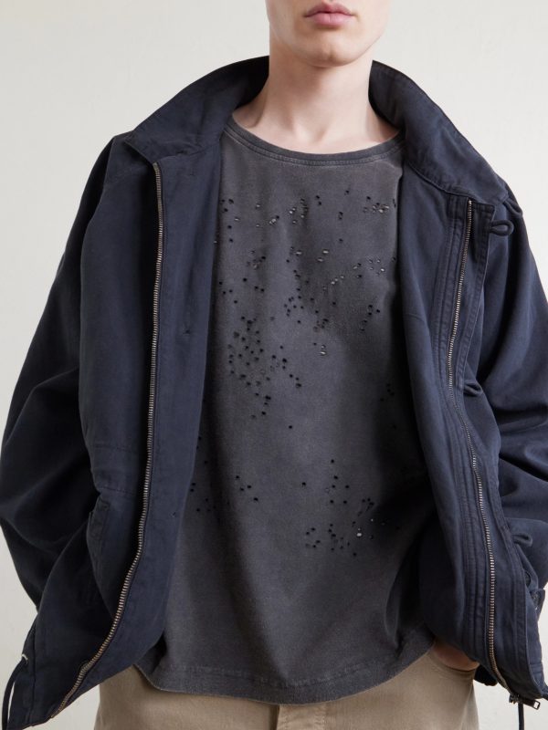 Distressed Organic Cotton-Jersey T-Shirt - CU Distressed Organic Cotton-Jersey T-Shirt - CU