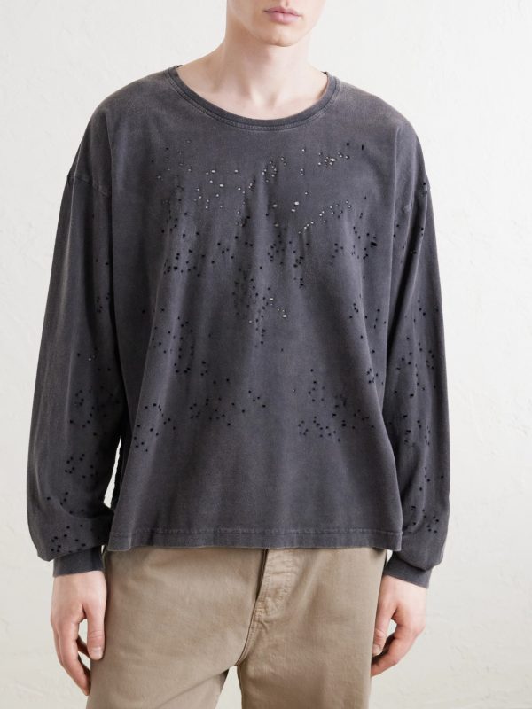 Distressed Organic Cotton-Jersey T-Shirt - FR Distressed Organic Cotton-Jersey T-Shirt - FR