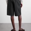 Straight-Leg Wool Shorts - BK Straight-Leg Wool Shorts - BK