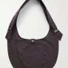 Eyelet Checked Cotton and Linen-Blend Canvas Shoulder Bag