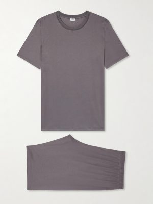 Sea Island Cotton-Jersey Pyjama Set