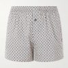 Printed Cotton-Sateen Boxer Shorts - OU Printed Cotton-Sateen Boxer Shorts - OU