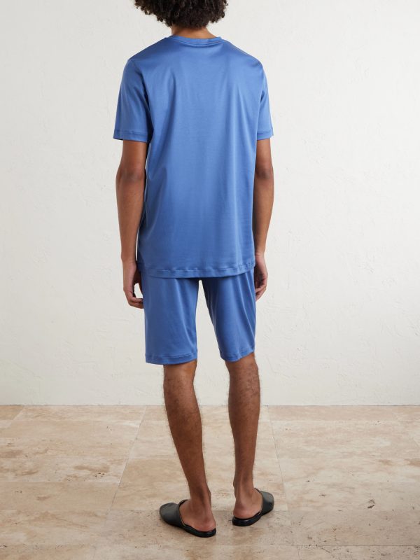 Sea Island Cotton-Jersey Pyjama Set - BK Sea Island Cotton-Jersey Pyjama Set - BK