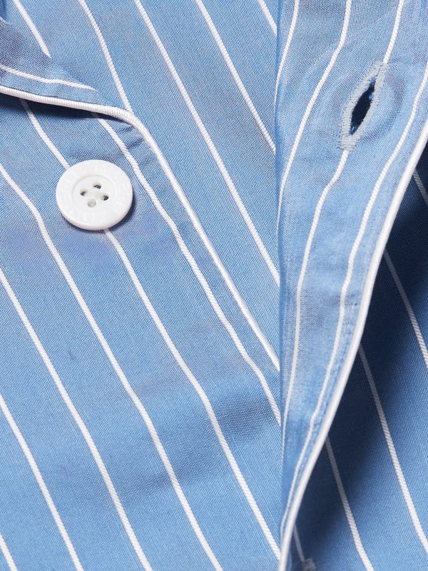 Camp-Collar Striped Woven Pyjama Set - CU Camp-Collar Striped Woven Pyjama Set - CU