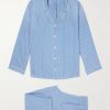 Camp-Collar Striped Woven Pyjama Set Camp-Collar Striped Woven Pyjama Set