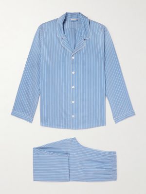 Camp-Collar Striped Woven Pyjama Set Camp-Collar Striped Woven Pyjama Set