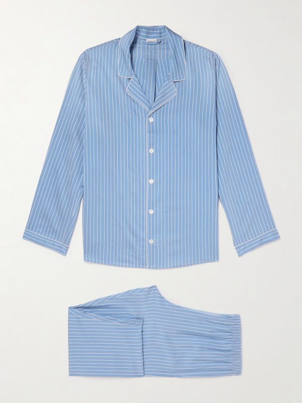 Camp-Collar Striped Woven Pyjama Set Camp-Collar Striped Woven Pyjama Set